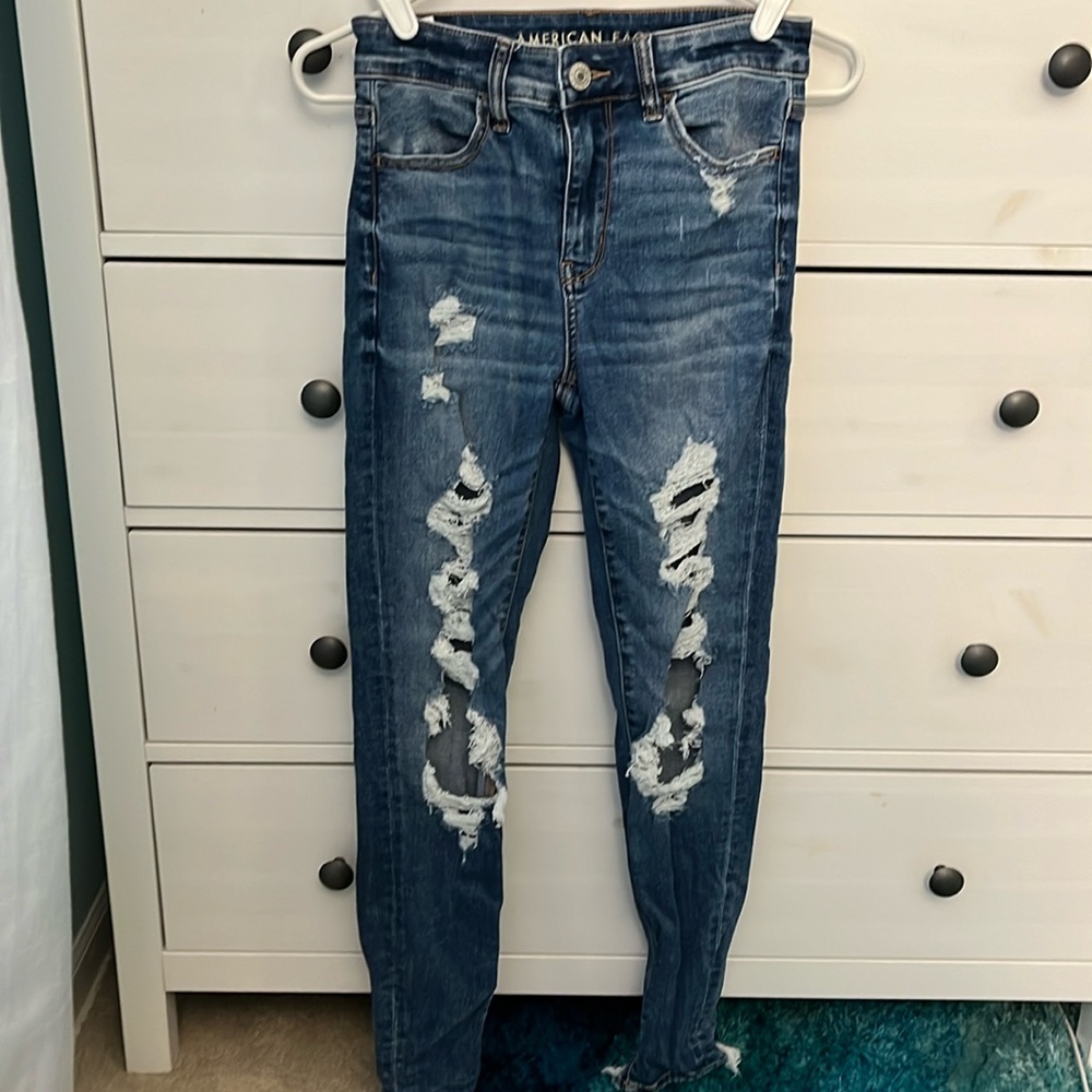 American eagle Ripped Skinny High Rise Jeans
